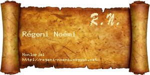 Régeni Noémi névjegykártya